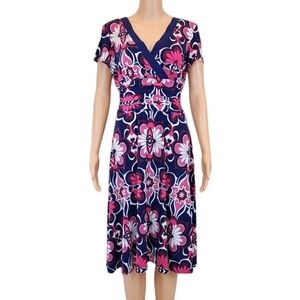Sandra Darren  Short Sleeve Floral Dress